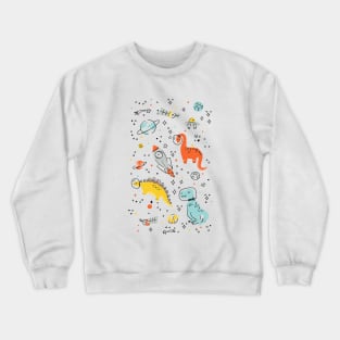 Sketchy Space Dinosaurs Crewneck Sweatshirt